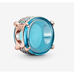 New Pandora Sterling Silver Blue Oval Cabochon Charm 799309C0